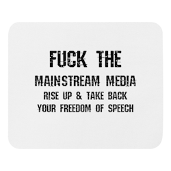 Fuck Mainstream Media Mouse Pad - White