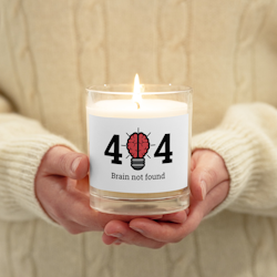 404 Brain Not Found Wax Candle - White - Unscented
