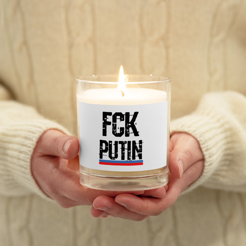 Fuck Putin Wax Candle - White - Unscented