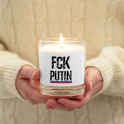 Fuck Putin Wax Candle - White - Unscented