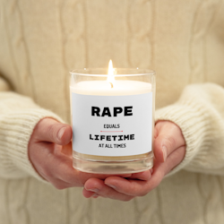 Rape=Lifetime Wax Candle - White - Unscented