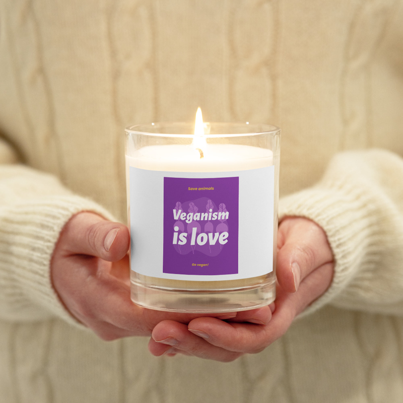 Veganism Is Love Wax Candle - White - Unscented
