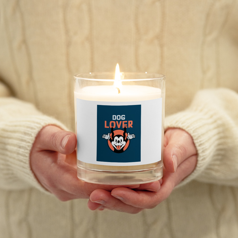 Dog Lover Wax Candle - White - Unscented