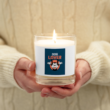 Dog Lover Wax Candle - White - Unscented