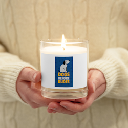 Dogs Before Dudes Wax Candle - White - Unscented
