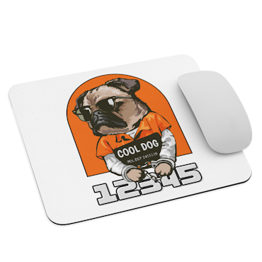 Cool Dog Mouse Pad - White