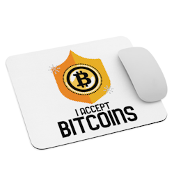 I Accept Bitcoins Mouse Pad - White