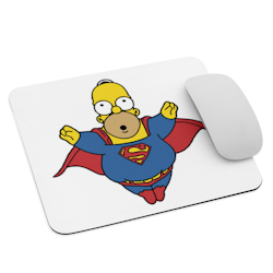 Homer Superman Mouse Pad - White
