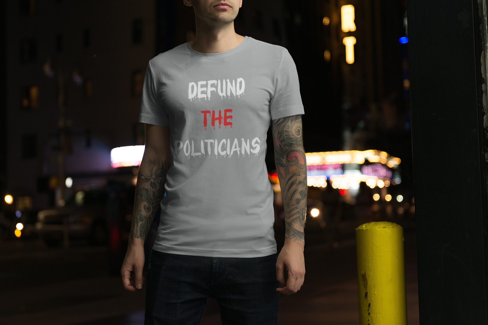T-Shirt Men, Defund The Politicians, Several colors to choose between!