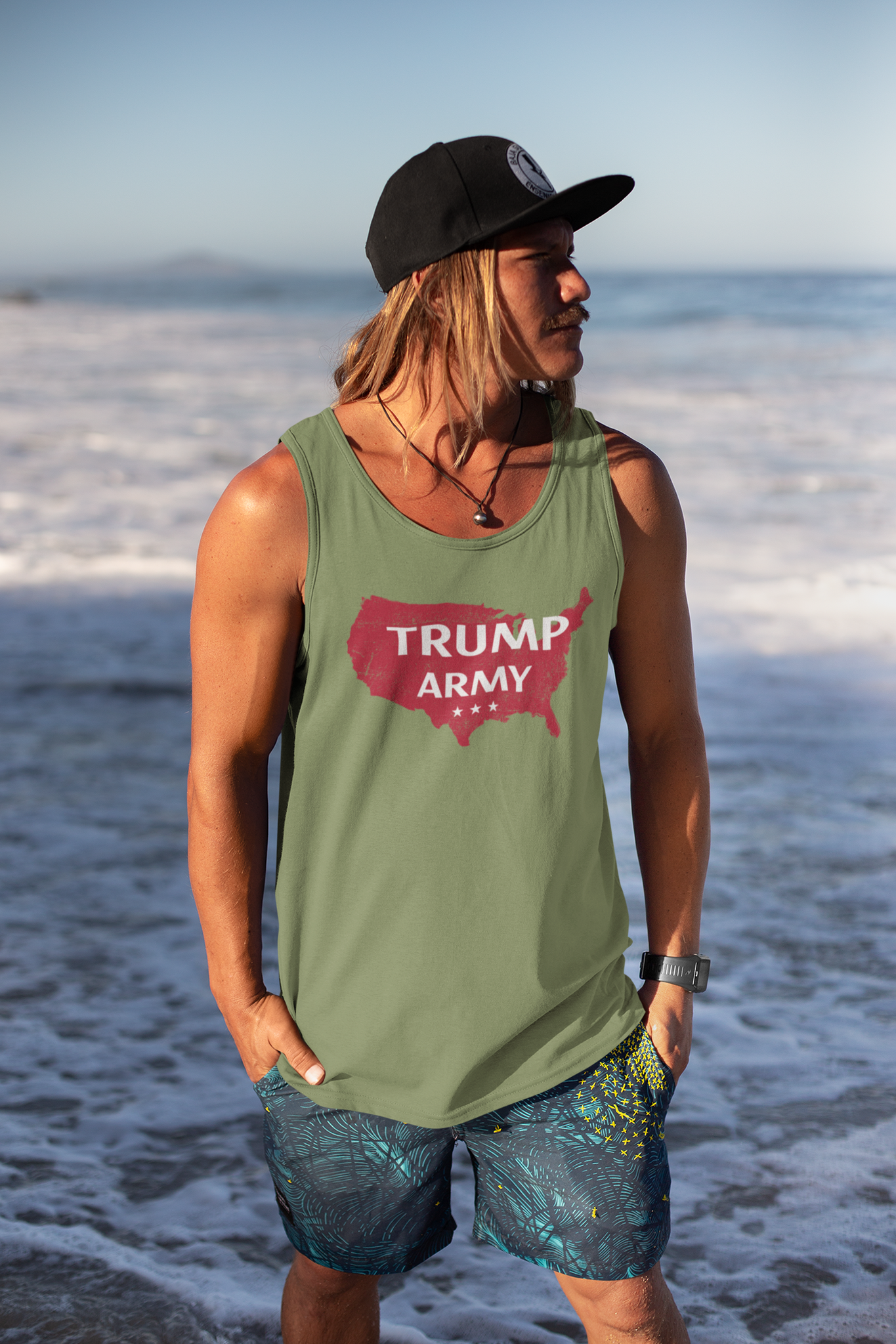 Tank Top Men, Flera färger.Tryck,Trump Army