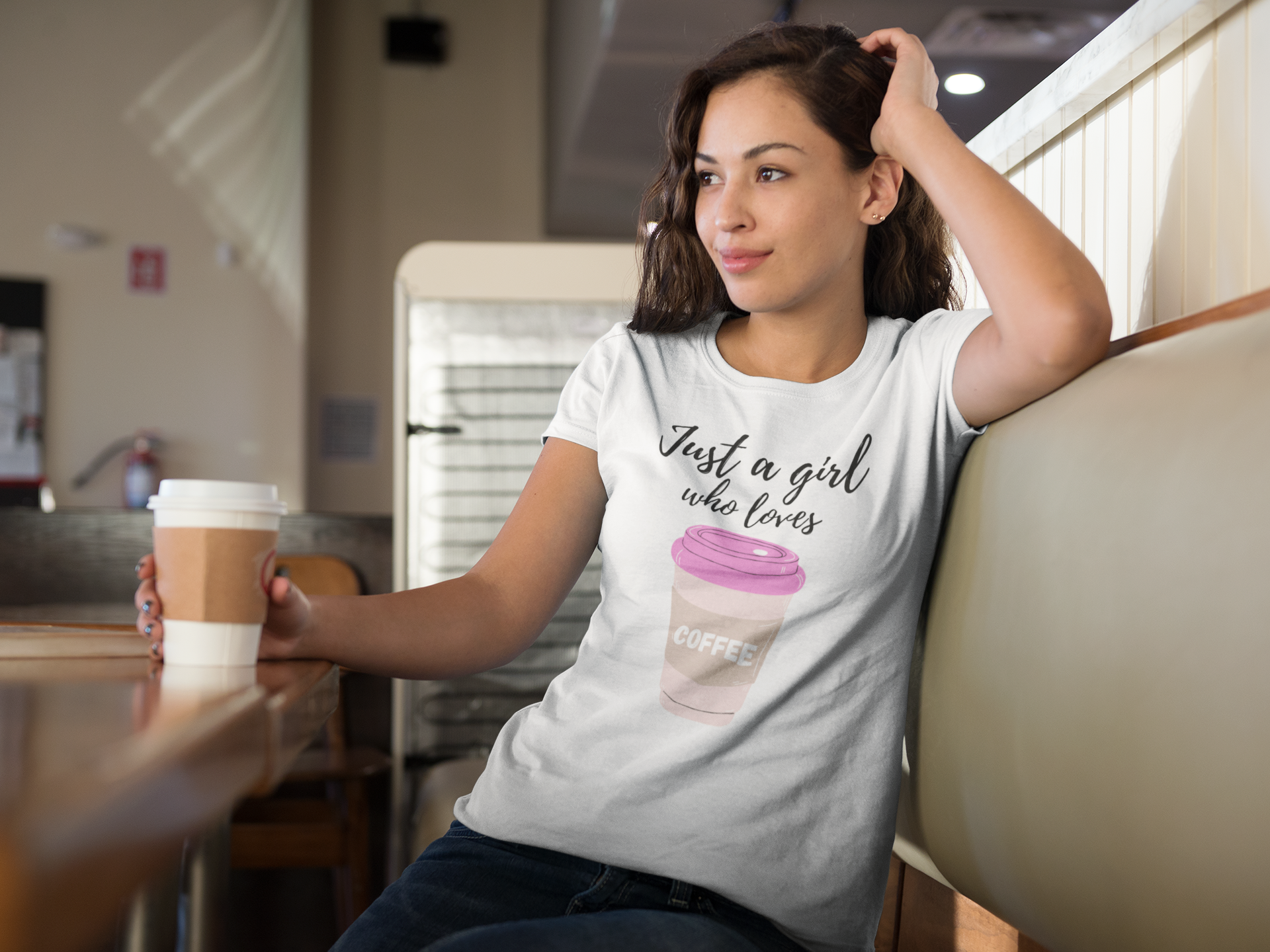 Girl Loves Coffee T-Shirt  Dam