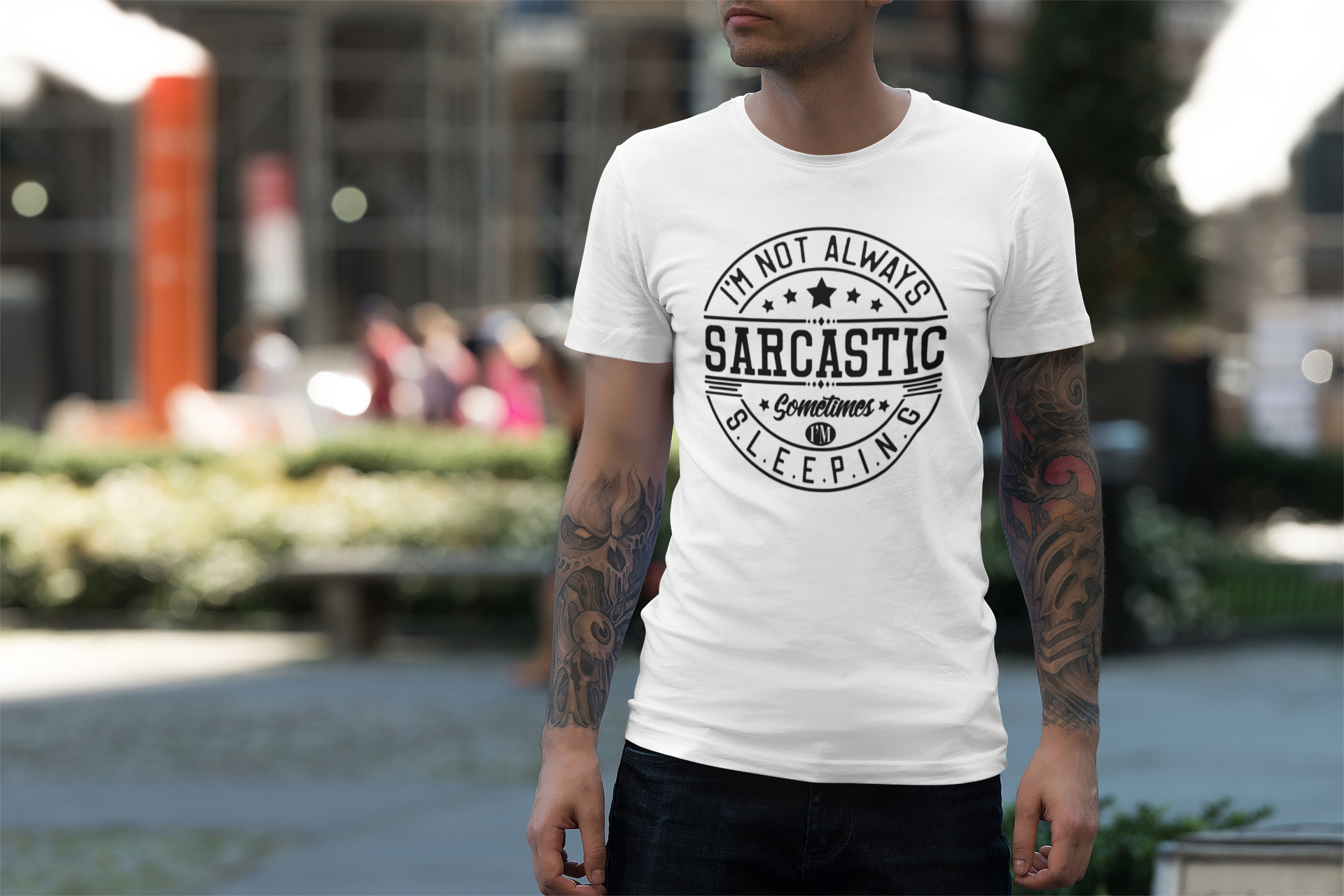 Humorous graphic tee for American men - 'I'm not always sarcastic, sometimes I'm sleeping'"