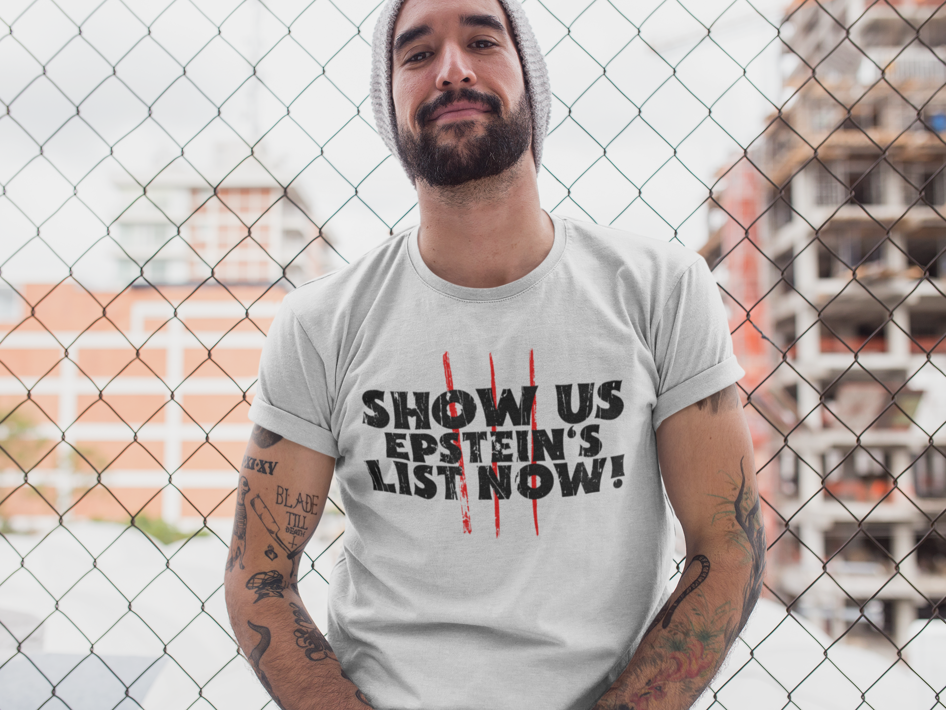 T-Shirt Men with print, Show Us Epstein's List Now!