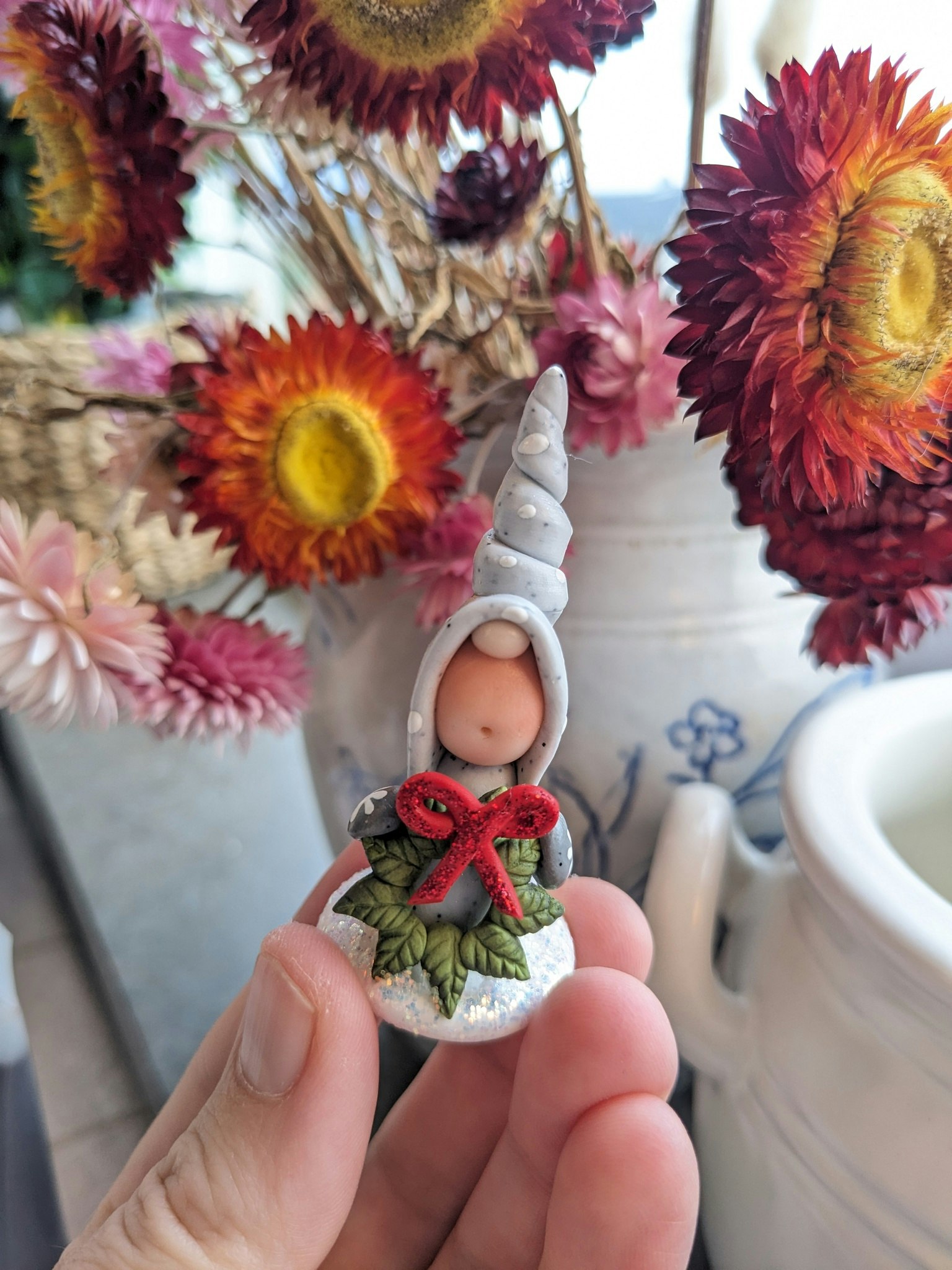 Fristående Nisse med julkrans