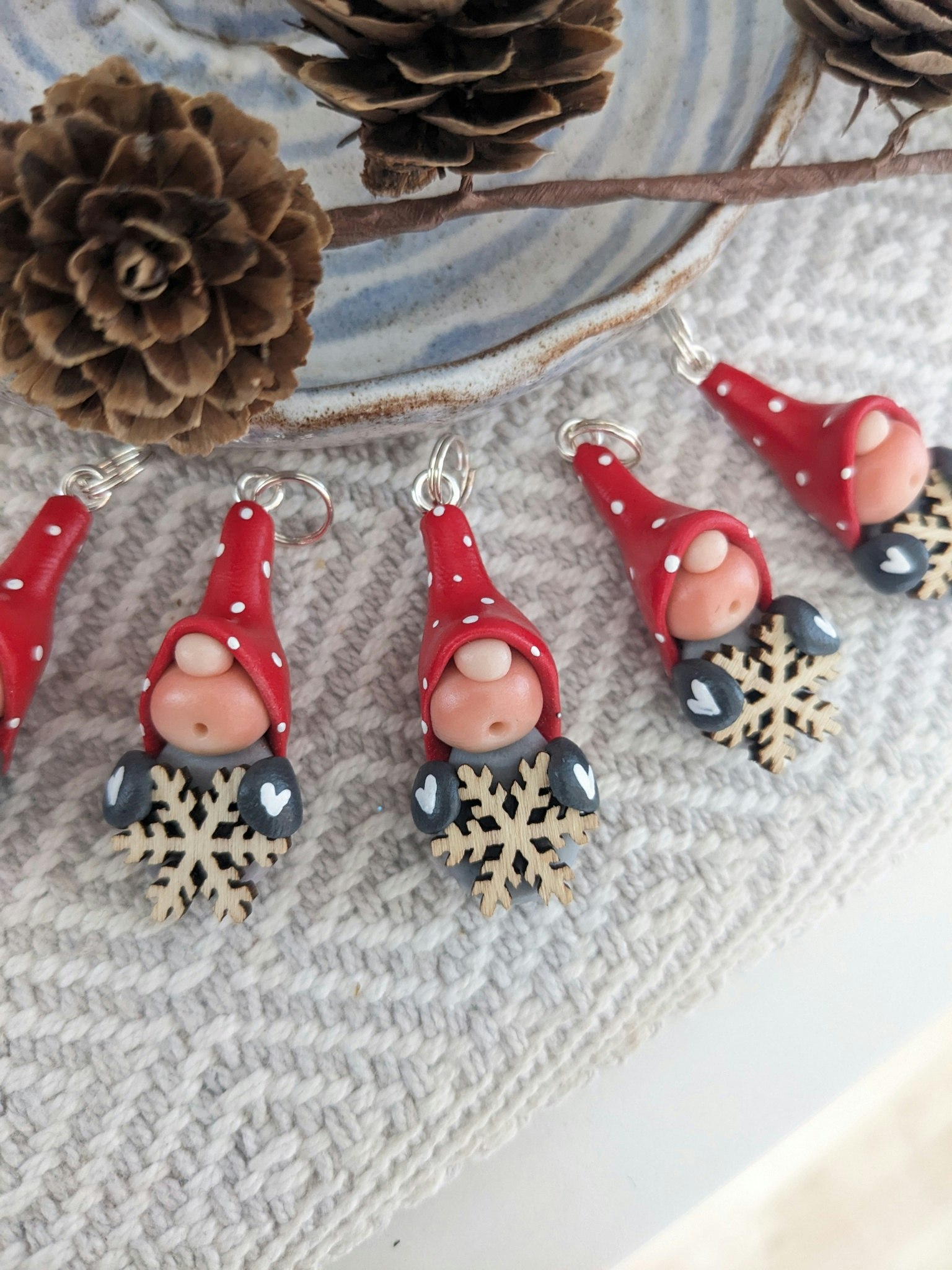 Hänge till halsband: Nisse med snöflinga
