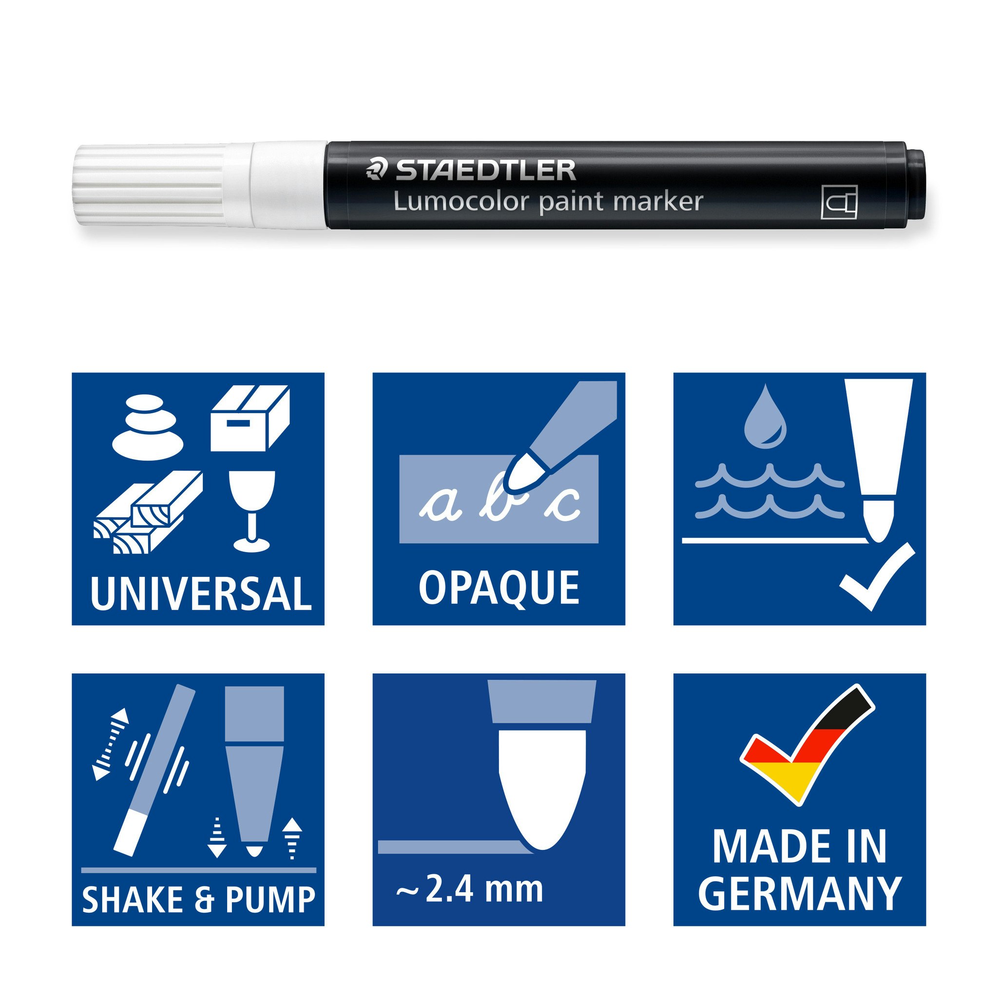 Acrylic Marker VIT, permanent på de flesta ytor