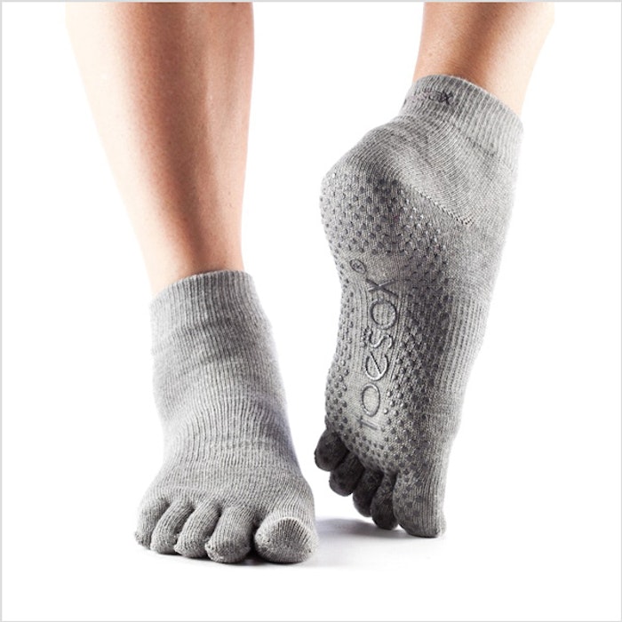 Yogastrumpor Toesox Fulltoe Ankle grip - Heather Grey