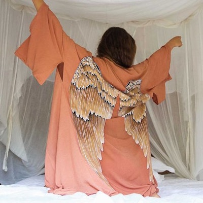 Everyday kimono "Desert orange Caramel wings" - Warriors of the divine