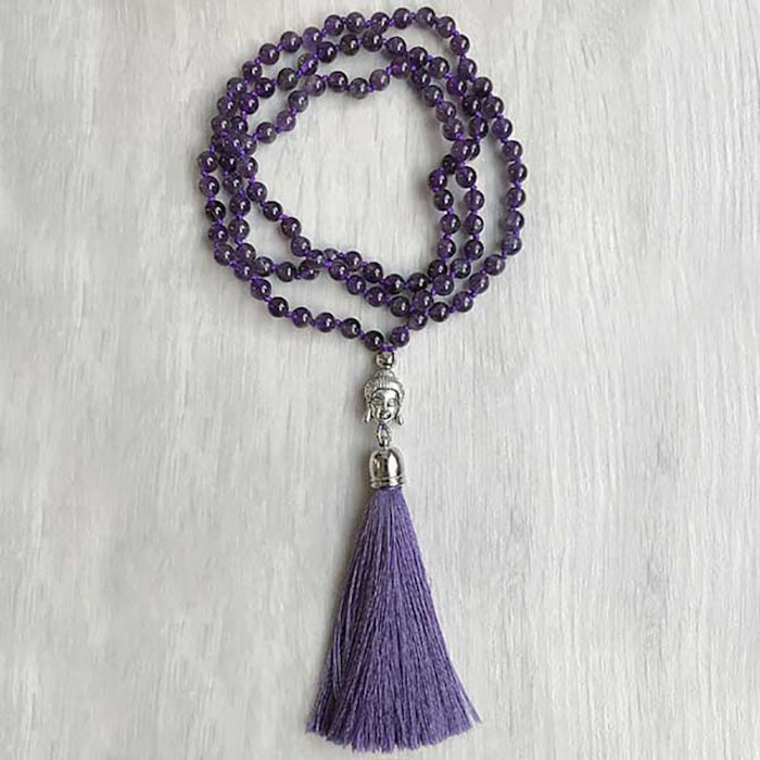 KAMPANJ! Mala halsband Buddha + armband Ametist - Nouelle