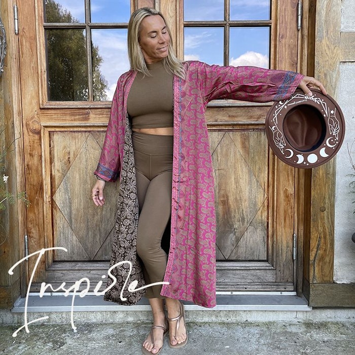 Kimono VÄNDBAR återvunnet silke Nr 218