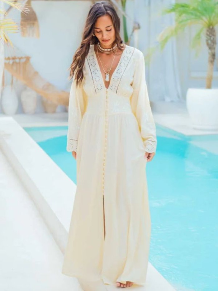 2:A SORTERING Klänning stl S/M Pure bliss gown Cream - Zaimara
