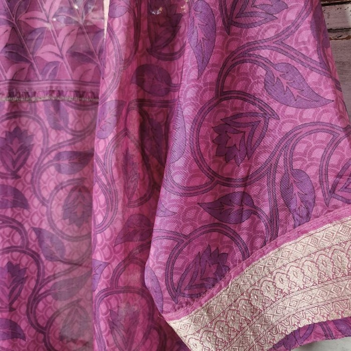 Kopia Kimono Uma återvunnen sari Nr 126