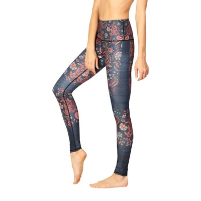 Yogaleggings Festival Denim Floral - Yoga Democracy