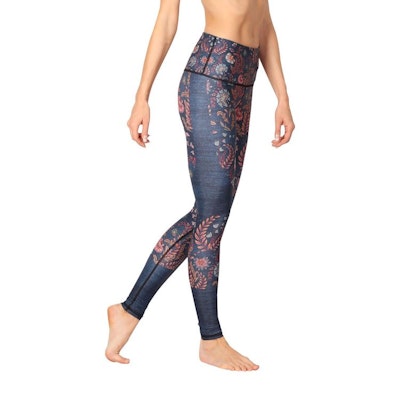 Yogaleggings Festival Denim Floral - Yoga Democracy