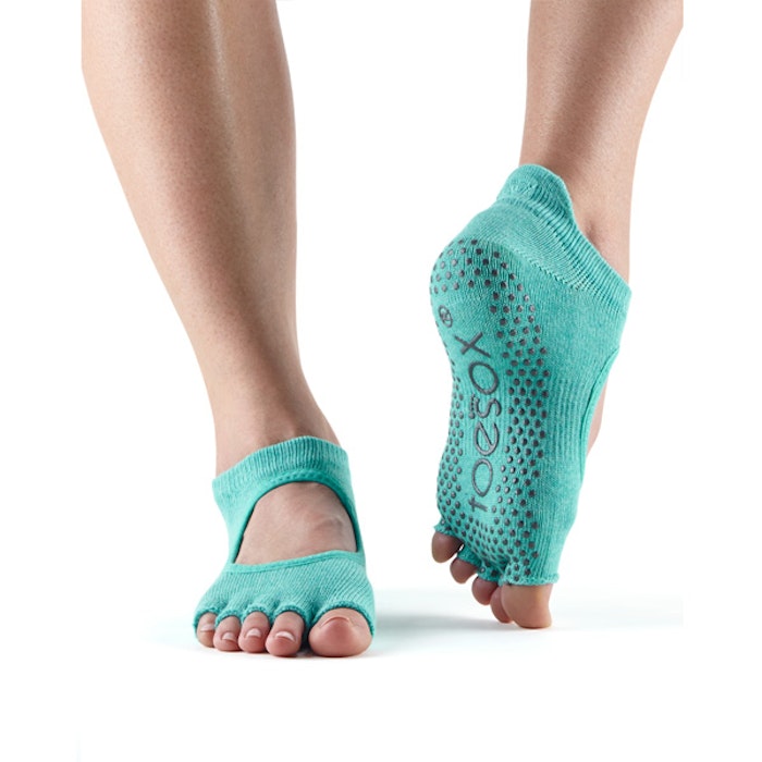 Yogastrumpor Halftoe Bellarina Grip Aqua - Toesox