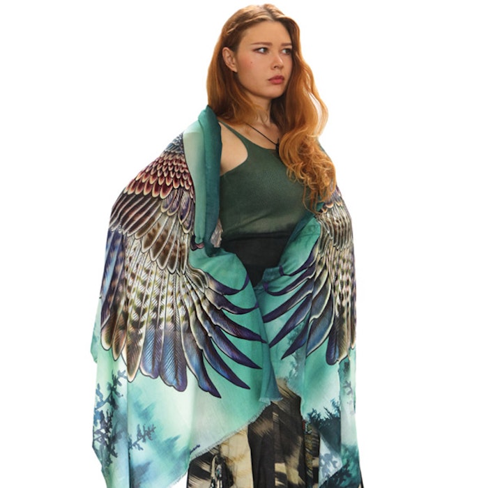 Sjal med vingar från Shovava - Eagles wings pine