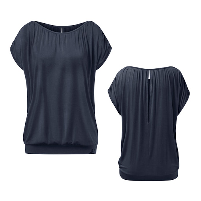 Yogatopp Top Crinkled shoulder Midnight blue från Curare Yogawear