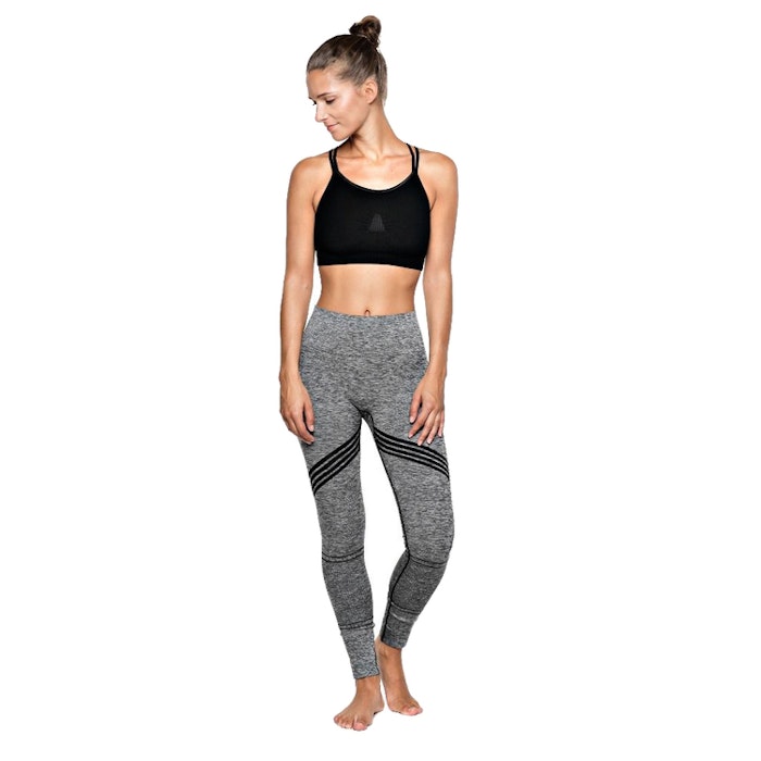 Yogaleggings Bandha Arrow Stripe Black / White - Run & Relax