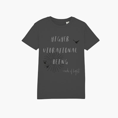 T-shirt barn "Higher Vibrational Being" Anthracite - Mia of Sweden