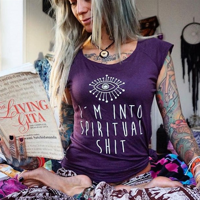 T-shirt "I´m into spiritual shit" Aubergine - Soul Factory