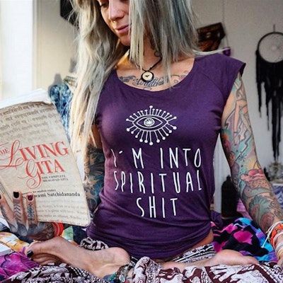 T-shirt "I´m into spiritual shit" Aubergine - Soul Factory
