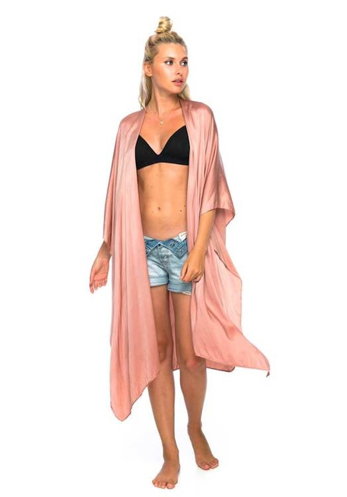 Luxe silk kimono long "Musk" - Warriors of the divine