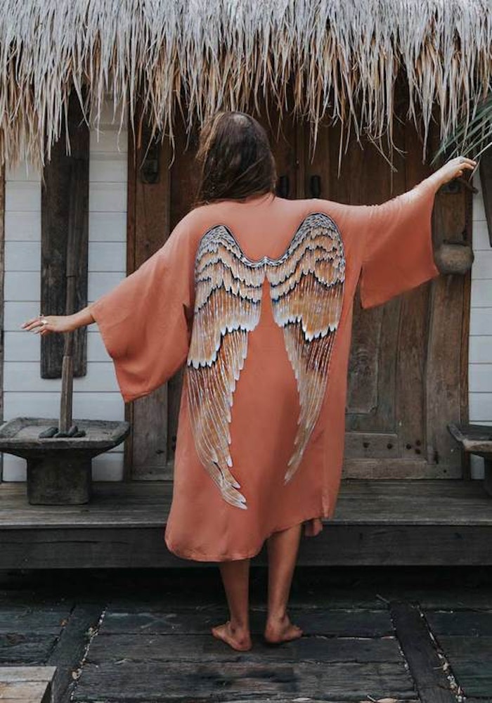 Everyday kimono "Desert orange Caramel wings" - Warriors of the divine