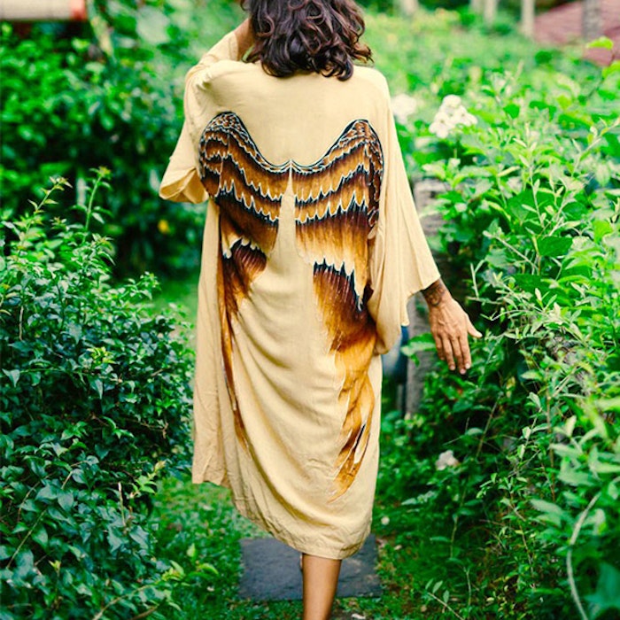 Everyday kimono "Golden Goddess Caramel wings" - Warriors of the divine