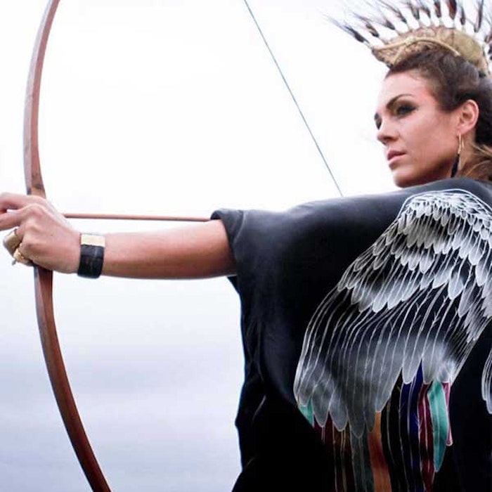 Luxe silk kimono long "Black silver warrior wings" - Warriors of the divine