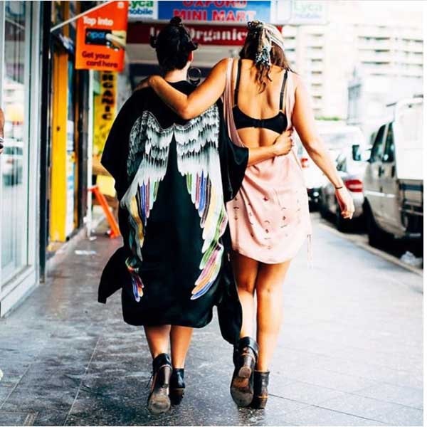 Luxe silk kimono long "Black silver warrior wings" - Warriors of the divine