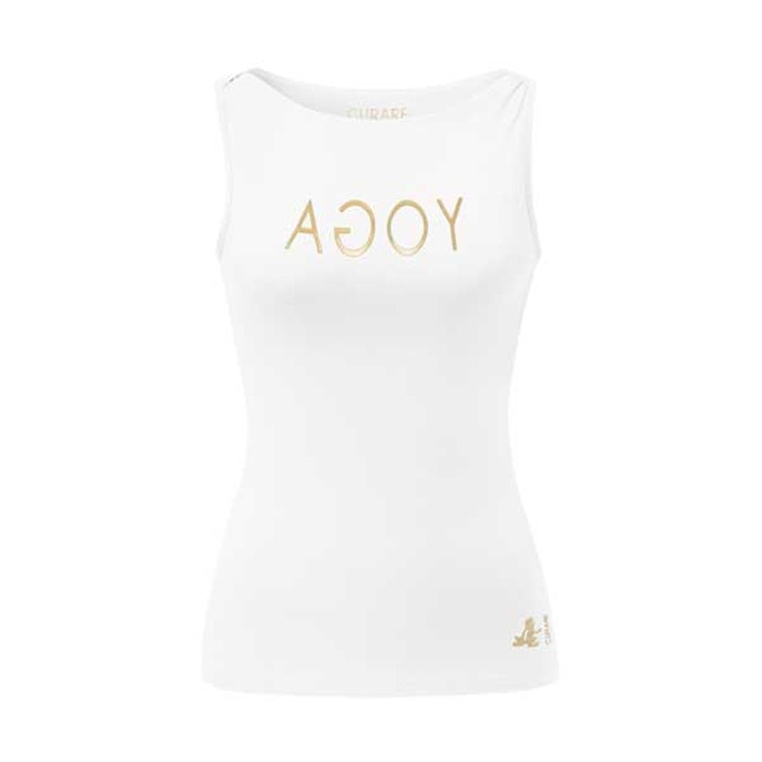 Yogalinne Gold/white Yoga tanktop - Curare Yogawear