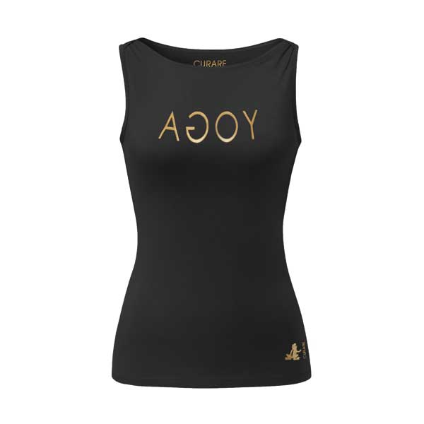 Yogalinne Gold/black Yoga tanktop - Curare Yogawear