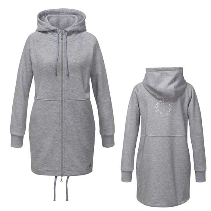 Lång hoodie/jacka grå - Curare Yogawear