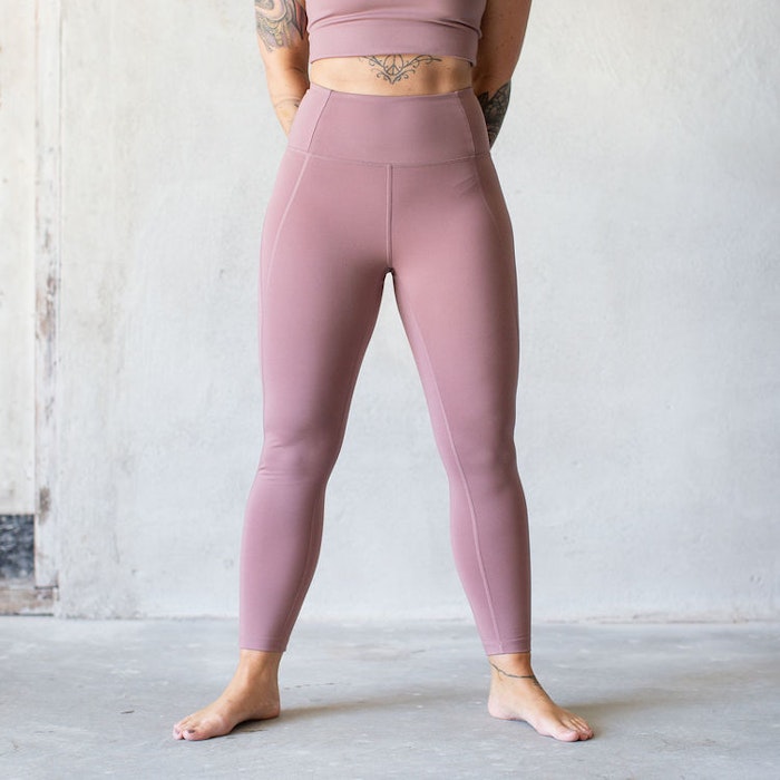Yoga leggings High rise 7/8 Rose Quartz - Girlfriend Collective