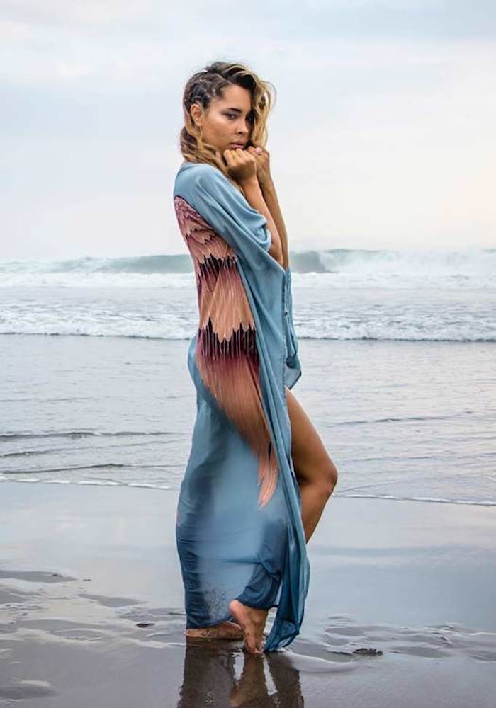 Everyday Kaftan top "Ice blue" long- Warriors of the divine