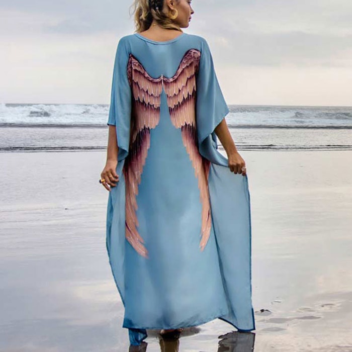 Everyday Kaftan top "Ice blue" long- Warriors of the divine