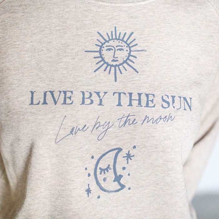 Sweatshirt "Live by the sun - Love by the Moon" Sand - Yogia