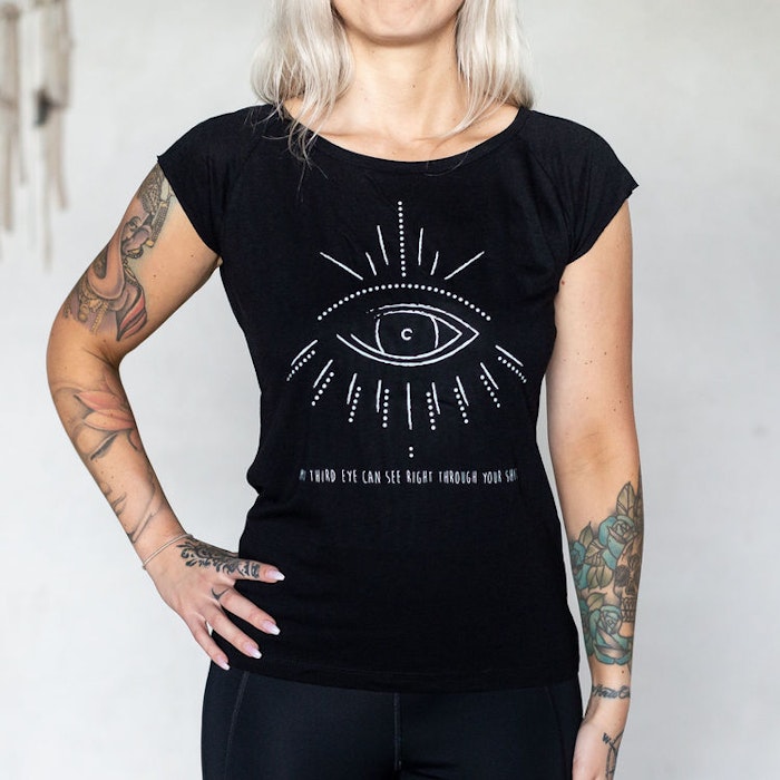 T-shirt "My third eye can see right through your shit" Black - Soul Factory