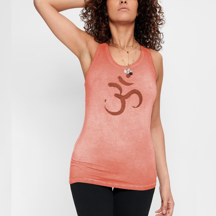 Yogatopp/linne OM Off coral - Urban Goddess