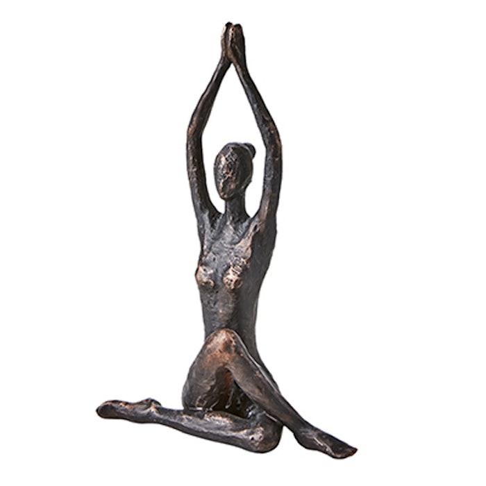 Staty Yoga Brons/Svart Sittande Twist